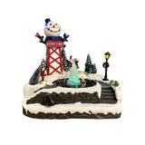 Maxbell LED Lighted village House Scene Resin Ornament for Holiday Home
