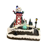 Maxbell LED Lighted village House Scene Resin Ornament for Holiday Home