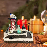 Maxbell LED Lighted village House Scene Resin Ornament for Holiday Home