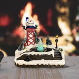 Maxbell LED Lighted village House Scene Resin Ornament for Holiday Home