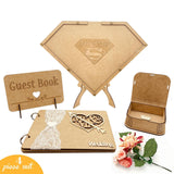 Maxbell 4x Wedding Reception Guest Book with Stand for Holiday Centerpiece Events