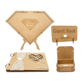 Maxbell 4x Wedding Reception Guest Book with Stand for Holiday Centerpiece Events