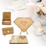 Maxbell 4x Wedding Reception Guest Book with Stand for Holiday Centerpiece Events