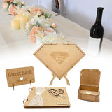 Maxbell 4x Wedding Reception Guest Book with Stand for Holiday Centerpiece Events