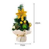 Maxbell Mini Artificial Christmas Tree Hanging Ornaments for Countertop Indoor Desk Yellow