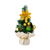 Maxbell Mini Artificial Christmas Tree Hanging Ornaments for Countertop Indoor Desk Yellow