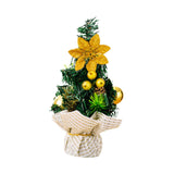 Maxbell Mini Artificial Christmas Tree Hanging Ornaments for Countertop Indoor Desk Yellow