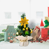 Maxbell Mini Artificial Christmas Tree Hanging Ornaments for Countertop Indoor Desk Yellow
