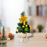 Maxbell Mini Artificial Christmas Tree Hanging Ornaments for Countertop Indoor Desk Yellow