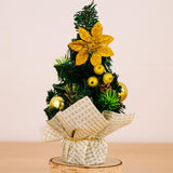 Maxbell Mini Artificial Christmas Tree Hanging Ornaments for Countertop Indoor Desk Yellow