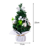 Maxbell Mini Artificial Christmas Tree Hanging Ornaments for Countertop Indoor Desk Argent