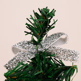 Maxbell Mini Artificial Christmas Tree Hanging Ornaments for Countertop Indoor Desk Argent