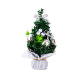 Maxbell Mini Artificial Christmas Tree Hanging Ornaments for Countertop Indoor Desk Argent