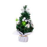Maxbell Mini Artificial Christmas Tree Hanging Ornaments for Countertop Indoor Desk Argent