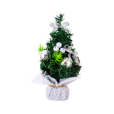 Maxbell Mini Artificial Christmas Tree Hanging Ornaments for Countertop Indoor Desk Argent