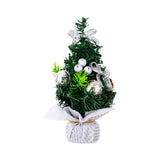 Maxbell Mini Artificial Christmas Tree Hanging Ornaments for Countertop Indoor Desk Argent