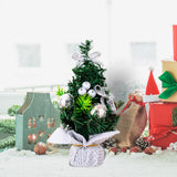 Maxbell Mini Artificial Christmas Tree Hanging Ornaments for Countertop Indoor Desk Argent