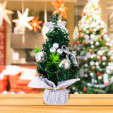 Maxbell Mini Artificial Christmas Tree Hanging Ornaments for Countertop Indoor Desk Argent
