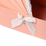 Maxbell Lace Ribbon Flower Box Arrangement Basket for Wedding Home Decor Birthday Pink