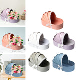 Maxbell Lace Ribbon Flower Box Arrangement Basket for Wedding Home Decor Birthday Pink