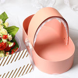Maxbell Lace Ribbon Flower Box Arrangement Basket for Wedding Home Decor Birthday Pink