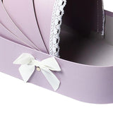 Maxbell Lace Ribbon Flower Box Arrangement Basket for Wedding Home Decor Birthday Violet