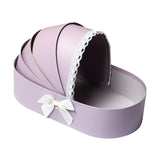 Maxbell Lace Ribbon Flower Box Arrangement Basket for Wedding Home Decor Birthday Violet