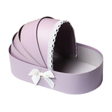 Maxbell Lace Ribbon Flower Box Arrangement Basket for Wedding Home Decor Birthday Violet