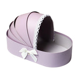Maxbell Lace Ribbon Flower Box Arrangement Basket for Wedding Home Decor Birthday Violet