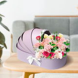 Maxbell Lace Ribbon Flower Box Arrangement Basket for Wedding Home Decor Birthday Violet