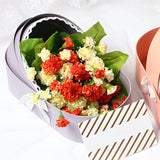 Maxbell Lace Ribbon Flower Box Arrangement Basket for Wedding Home Decor Birthday Violet