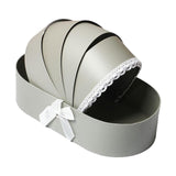 Maxbell Lace Ribbon Flower Box Arrangement Basket for Wedding Home Decor Birthday Gray