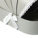 Maxbell Lace Ribbon Flower Box Arrangement Basket for Wedding Home Decor Birthday Gray