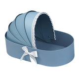 Maxbell Lace Ribbon Flower Box Arrangement Basket for Wedding Home Decor Birthday Blue