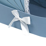 Maxbell Lace Ribbon Flower Box Arrangement Basket for Wedding Home Decor Birthday Blue