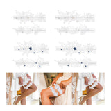 Maxbell 2 Pieces Bridal Wedding Garter Costume Accessories Faux Pearls for Party White S