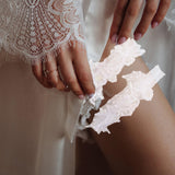 Maxbell 2 Pieces Bridal Wedding Garter Costume Accessories Faux Pearls for Party White S