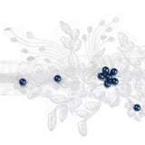 Maxbell 2 Pieces Bridal Wedding Garter Costume Accessories Faux Pearls for Party Blue L