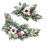Maxbell Rustic Wedding Arch Flower Hanging Decorative for Front Door Wall Party Violet