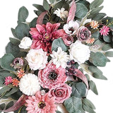 Maxbell Rustic Wedding Arch Flower Hanging Decorative for Front Door Wall Party Pink