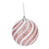 Maxbell Sequined Ball Pendants Shatterproof for Festival Xmas New Year Pink