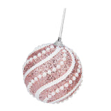 Maxbell Sequined Ball Pendants Shatterproof for Festival Xmas New Year Pink