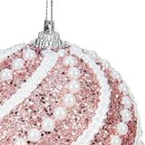 Maxbell Sequined Ball Pendants Shatterproof for Festival Xmas New Year Pink