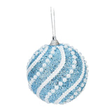 Maxbell Sequined Ball Pendants Shatterproof for Festival Xmas New Year Blue