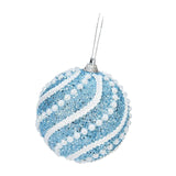 Maxbell Sequined Ball Pendants Shatterproof for Festival Xmas New Year Blue