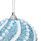 Maxbell Sequined Ball Pendants Shatterproof for Festival Xmas New Year Blue