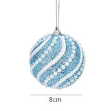 Maxbell Sequined Ball Pendants Shatterproof for Festival Xmas New Year Blue