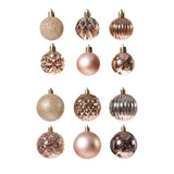 Maxbell 48 Pieces Xmas Tree Hanging Ornaments for Party New Year Decoration Rose Aureate