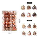 Maxbell 48 Pieces Xmas Tree Hanging Ornaments for Party New Year Decoration Rose Aureate