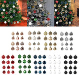 Maxbell 48 Pieces Xmas Tree Hanging Ornaments for Party New Year Decoration Rose Aureate